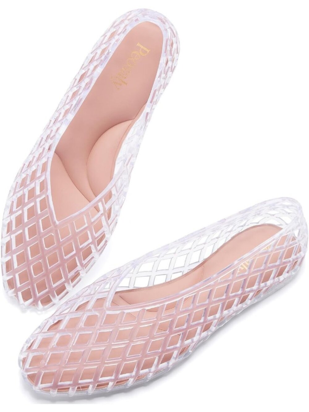 Women's Transparent Comfortable Slip on Pointed Toe Closed Toe Jelly Flat Shoes - Picture 4 of 7